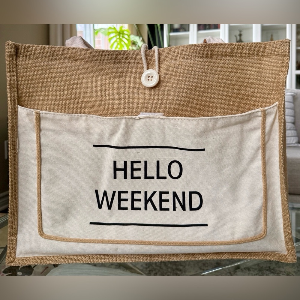 Hello Weekend Canvas Tote Bag